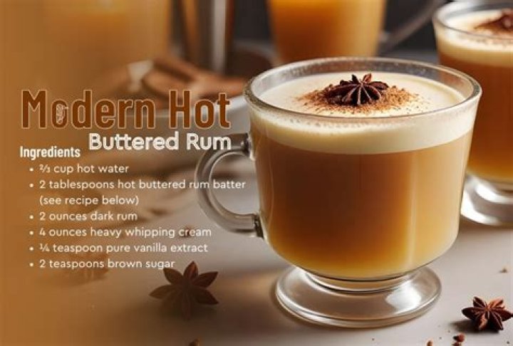 Hot Buttered Rum topped with whipped cream.